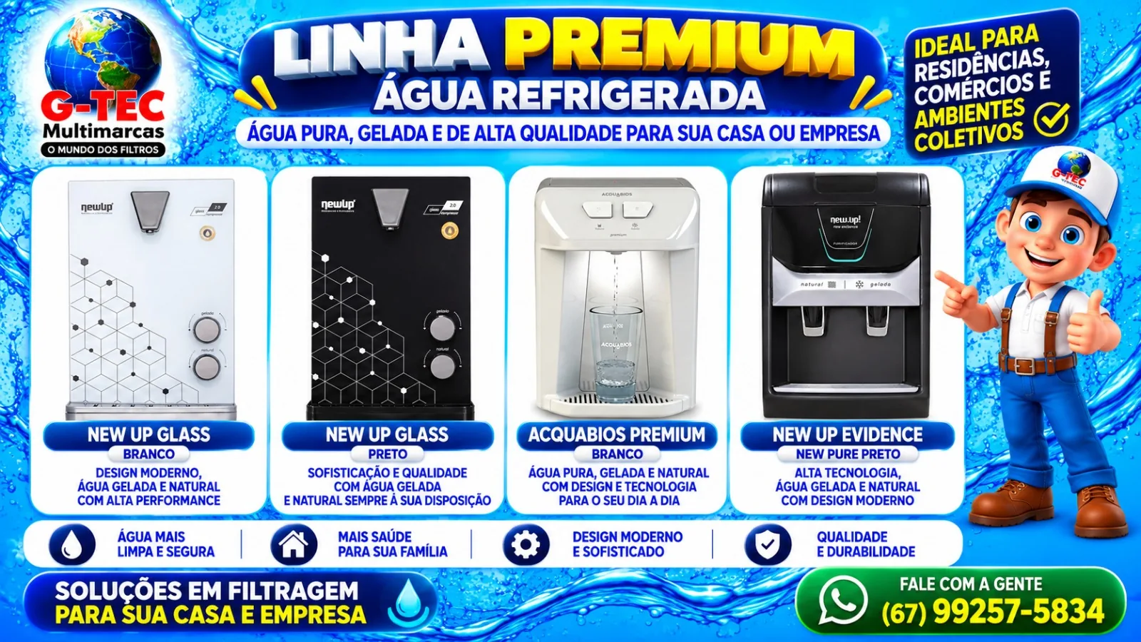 Linha premium de purificadores